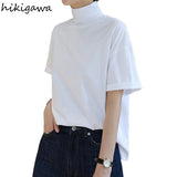 Woman Tshirts 2023 Shirts for Women Turtleneck Shirt Sleeve Tees Y2k Tops Loose Casual Temperament T Shirt Ropa