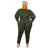 Size Clothing 5xl Two Piece Outfits Women Sweatsuit Stretch Top Sweatpants Leggings Jogger Tracksuit Wholesale