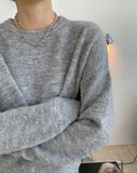 Winter Women Elastic Mohair Round Neck Zipper Sweater Female Doubleside