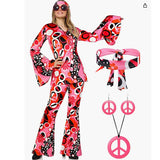 Halloween Women's Print Tops T Hongha Horn Pants Set +