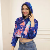 Street Style Tie Dye Hoodie Crop