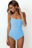 Toloer Popular Female One-Piece Swimsuit Solid Color Special Cloth Belt Integrated Bikini 19139-Outfit