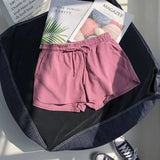 Toloer Waist Loose Tight Waist Sports Shorts Female Loose Casual Wear 2024 Summer New Wide Leg Pants Home Pajama Pants
