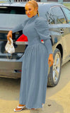 Winter Elegant Puff Sleeve Turtleneck Long Party