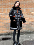 2022 Winter Parka Warm Female Snow Coat Thick Loose Long Cotton Padded Jackets Patchwork Womens