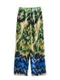Women's Loose Wrapping Towel Printing Trousers 1830