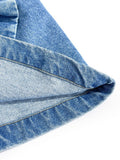 Fashion Women's Skirt High Waist Three-dimensional Rose Flower Asymmetric Blue Denim Short Skirts Summer 2023 New