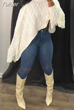 Winter Women's Knitted Warm Crop Sweater Fashion Turtleneck Full Sleeve Pullover Casual Female Loungeweard Shawl