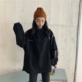 Toloer Web Celebrity Zipper Hoodie Female Spring And Autumn Thin Model 2024 New Korean Version Stripe College Wind Student Jacket