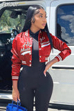 Student Cropped Baseball Bomber Coat Casual Single Breasted Long Sleeve Jackets Streetwear Oversize Letterman