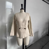 Elegant Solid Color Big Collar Long Hair Coat 2025 Autumn And Winter New Women's