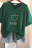 Plus Size T Shirt 100% Cotton L-6XL Tshirt Short Sleeve Women Top Summer Cute Printed Casual O Neck Oversized T
