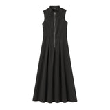 Homemade New Women's Dress Dress Collar Sleeveless Waist Commuting Temperament