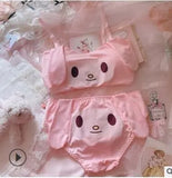 Lolita Rabbit Pajama Sets Underwear Japanese Style Dog Bunny Crop Top+Shorts Two Piece Set Women Kawaii Pajamas