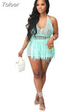 Crochet Fringe Top and Shorts 2 Piece Sets Womens Sexy Beach Summer Vacation Outfits Matching Sets Wholesale