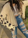 90s Aesthetic Knitted Button Cardigan-Outfit