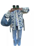 New Autumn And Winter 2024 Women's Fashion Printing With Waist Coat Cotton Clothing-Outfit