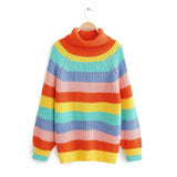 knitted sweater women autumn tops winter turtleneck long sleeve pullovers female blended fabric patchwork