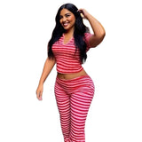 POLO Shirt With Striped Horn Pants Summer New Knitting Suit