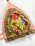 Patchwork Baroque Print Halter Bikini Set-Outfit