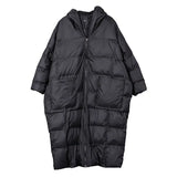 2022 New Winter Hooded Long Sleeve Solid Color Black Cotton-padded Warm Loose Big Size Jacket Women parkas Fashion