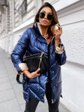Puffer Jacket Women Oversized Winter Parka Cotton Padded Warm Coat Female Outerwear Quilted Coats Stand Collar Patchwork