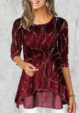 O-Neck Short Sleeves Printed Loose