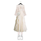 Sun Protection Chiffon Shirt Sling Dress Two Piece Elegant Women's Dress Set Summer Outfits