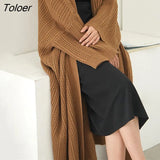 Camel Big Size Knitting Cardigan Sweater Loose Fit V-Neck Long Sleeve Women New Fashion Tide Autumn Winter 2022
