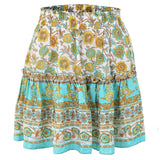 Mini Skirts 2020 New Floral High Waist Frills Skirt For Women Young Girl Summer Fashion Boho Beach Sexy Short