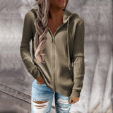 Zipper Cardigan Hooded Sweaters 2022 Autumn Women Ladies Casual Hoodies Loose Long Sleeve Tops Knitted Outerwear