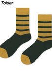 Harajuku Men Socks Funny Colorful Cartoon Dot Striped Sokken Casual Japanese Style Street Skateboard Calcetines