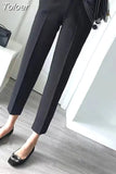 Summer Pants Women's Elegant Suit Casual Top Jacket Trousers Two Piece Set Office Work Clothes Female