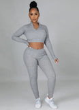 Ribbed Tight Crop Top and Pants
