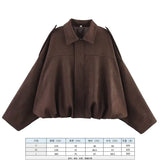Women's 2025 New Bat Sleeve Loose-Fitting Velvet Bomber Jacket