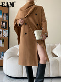 Loose Fit Camel Thick Warm Big Size Long Woolen Coat Parkas New Long Sleeve Women Fashion Tide Autumn Winter 2022