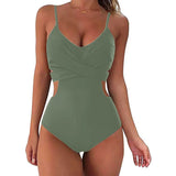 New One Piece Swimsuit Women Plus Size Swimwear Female Cross Swimsuit Monokini Bather Bathing Suits Summer Beach Wear