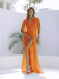 Women's Beach Vacation Shirt Sexy Sleeveless Dress Solid Color Open Fork