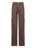 High Waist Plain Straight Leg Jeans-Outfit