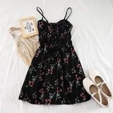 Women Floral Playsuits Bohemian Short Wide Leg Pants Rompers Holiday Summer Sleeveless Print Chiffon
