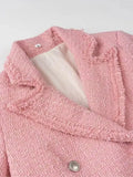 Tweed Buttoned Cropped Coat-Outfit