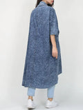 Toloer Ebay Cardigan Denim Trench Coat Women's Fashion Lapel Bat Sleeve Loose Coat Female Tide-Outfit