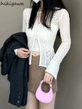 Blusas Mujer De Moda Lace Long Sleeve Blouses for Women Sexy Tunic Summer Shirts See Throught Korean Chic White Blouse
