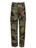 Fashion Women Pants Slim Long Straight Pocket High Waist Zipper Button Spliced Camouflage Trousers Spring 2023 New