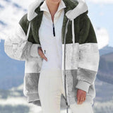 2025 Autumn And Winter Warm Plush Bulbla Chain Pocket Hooded Loose Coat