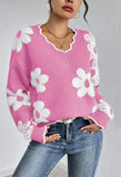 And Winter New Lace V-Neck Marinde Jersey Casual