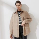 Wixra Womens Jacket New Fashion Solid Turn Down Collar Overcoat Casual Outerwear and Coats Ladies Streetwear Autumn