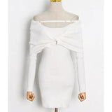 High Street Pullover Dress For Women Slash Neck Long Sleeve High Waist Mini Dresses Female Clothing Style