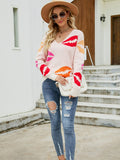 Print V-Neck Knit