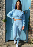Long Sleeve Crop Top and Pants 2 Piece